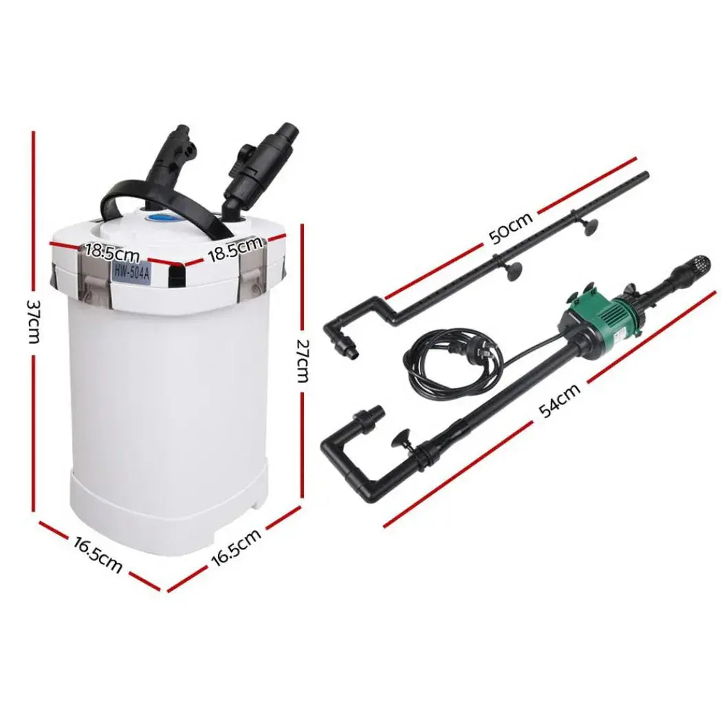 Giantz Aquarium Filter Fish Tank External Canister Water Pump 1250L/H N8 Aquatics