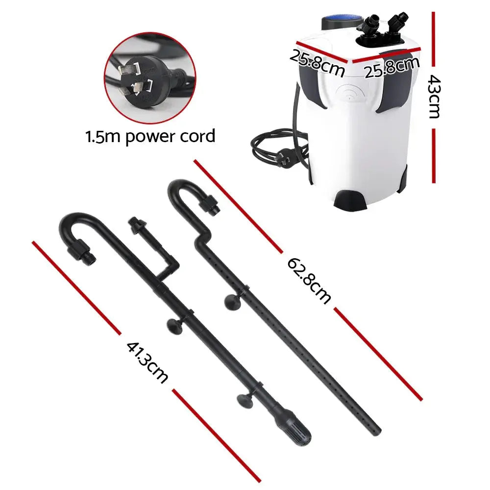 Giantz Aquarium Filter Fish Tank External Canister Water Pump 1850L/H N8 Aquatics