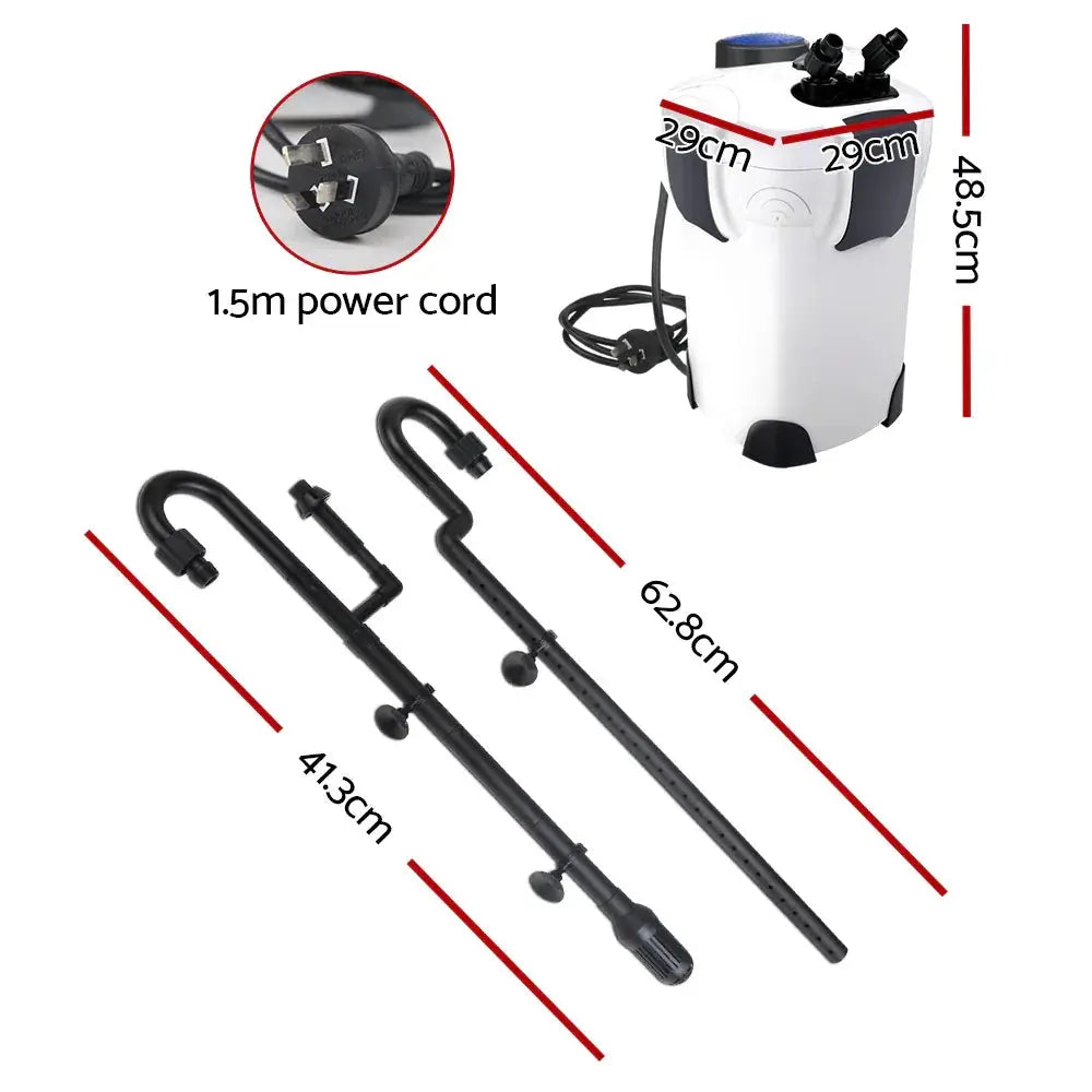 Giantz Aquarium Filter Fish Tank External Canister Water Pump 2400L/H N8 Aquatics
