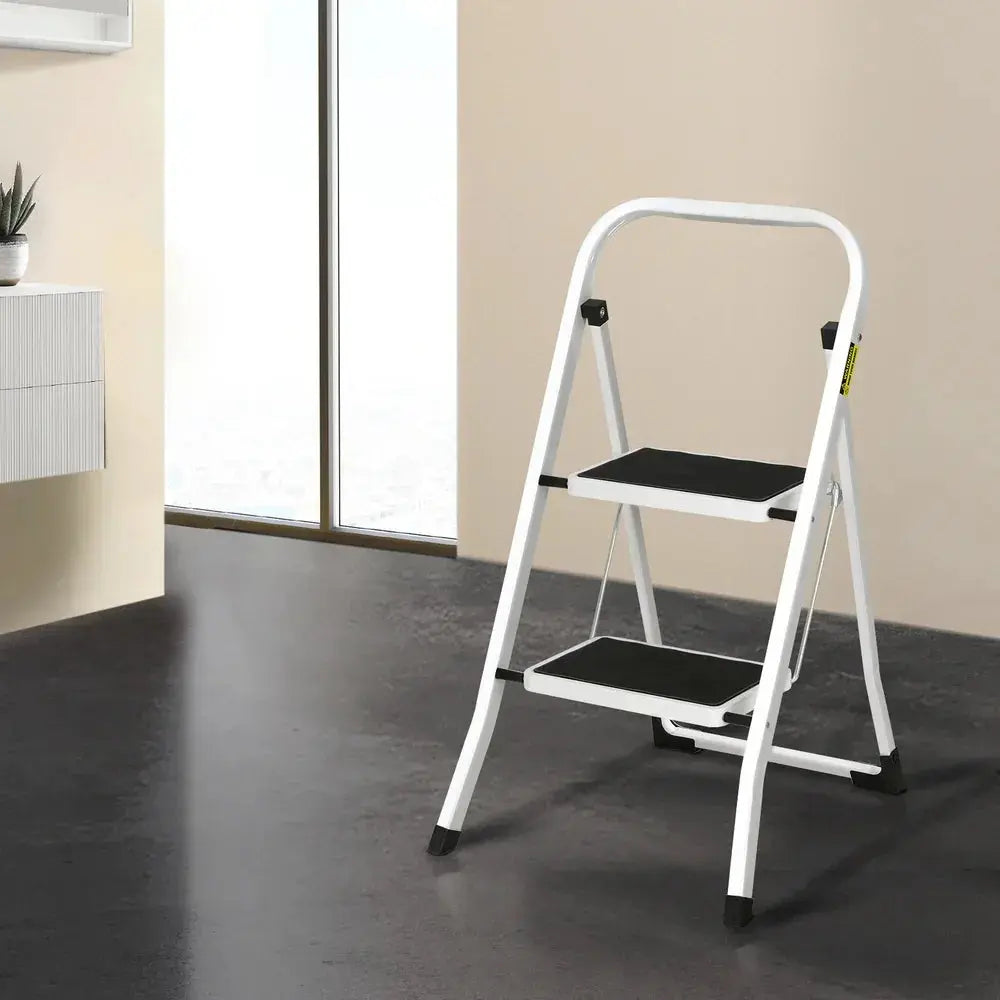 Giantz 2 Step Ladder Multi-Purpose Folding Steel Light Weight Platform N8 Aquatics
