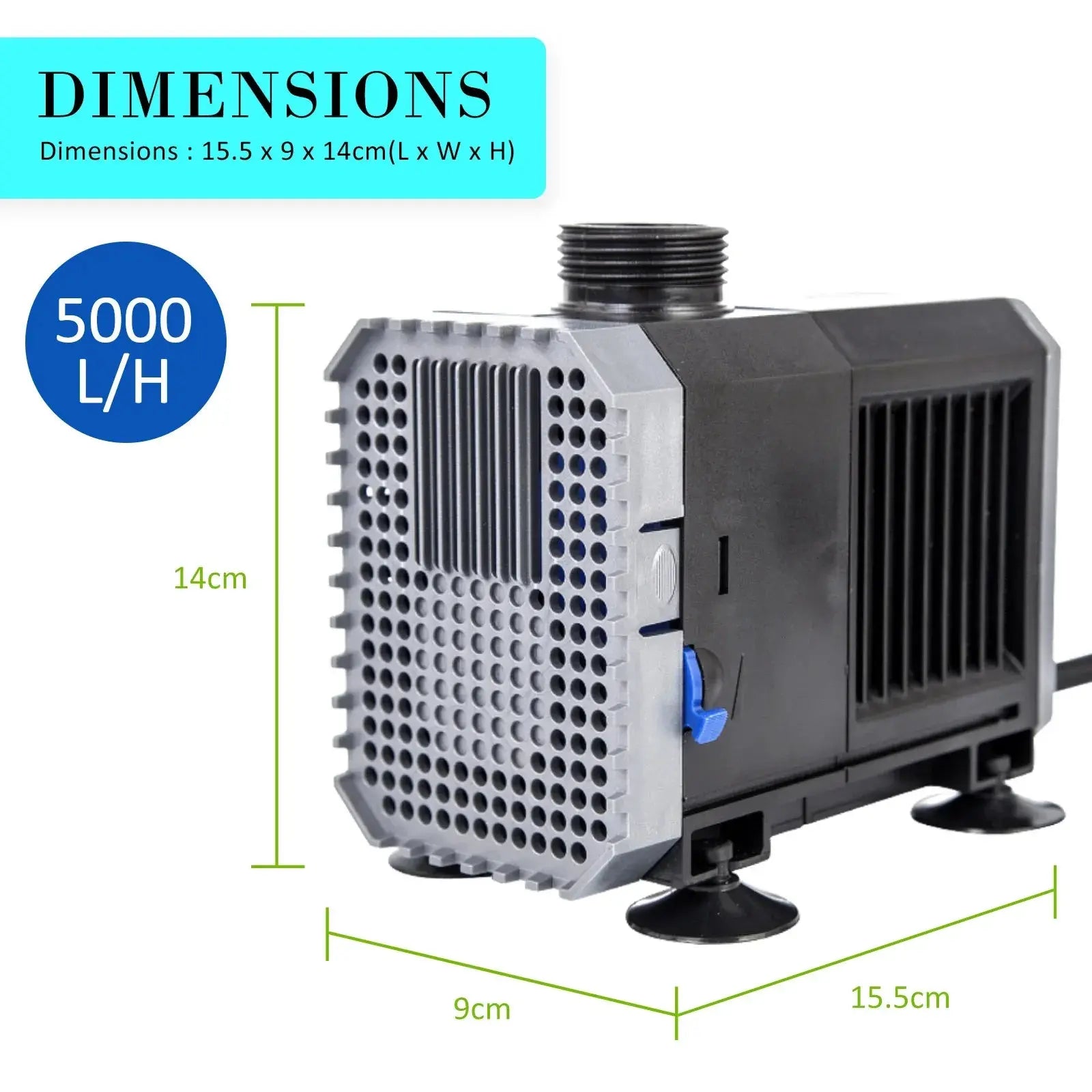 Dynamic Power Submersible Aquarium Water Pump 5000L/H 80W N8 Aquatics