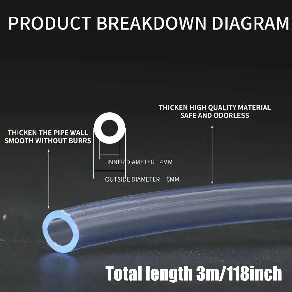 High Strength CO2 Tubing for Planted Aquariums (3m) N8 Aquatics