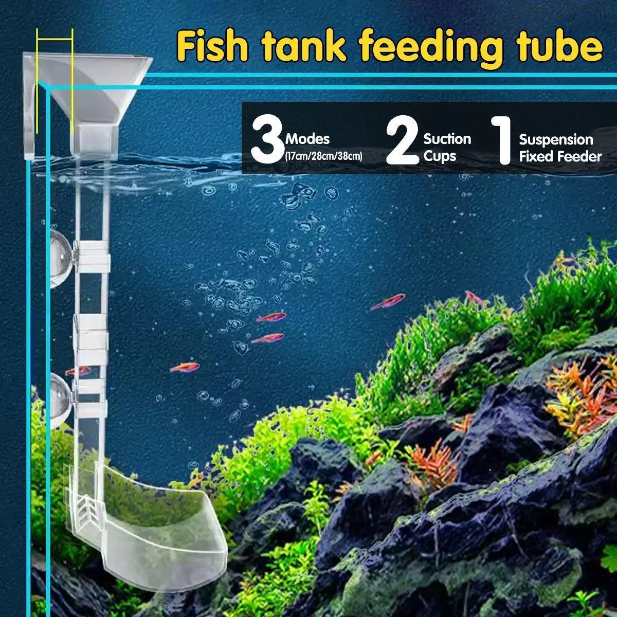 Acrylic Aquarium Feeding Tube and Floating Feeding Ring for Shrimp and Fish N8 Aquatics