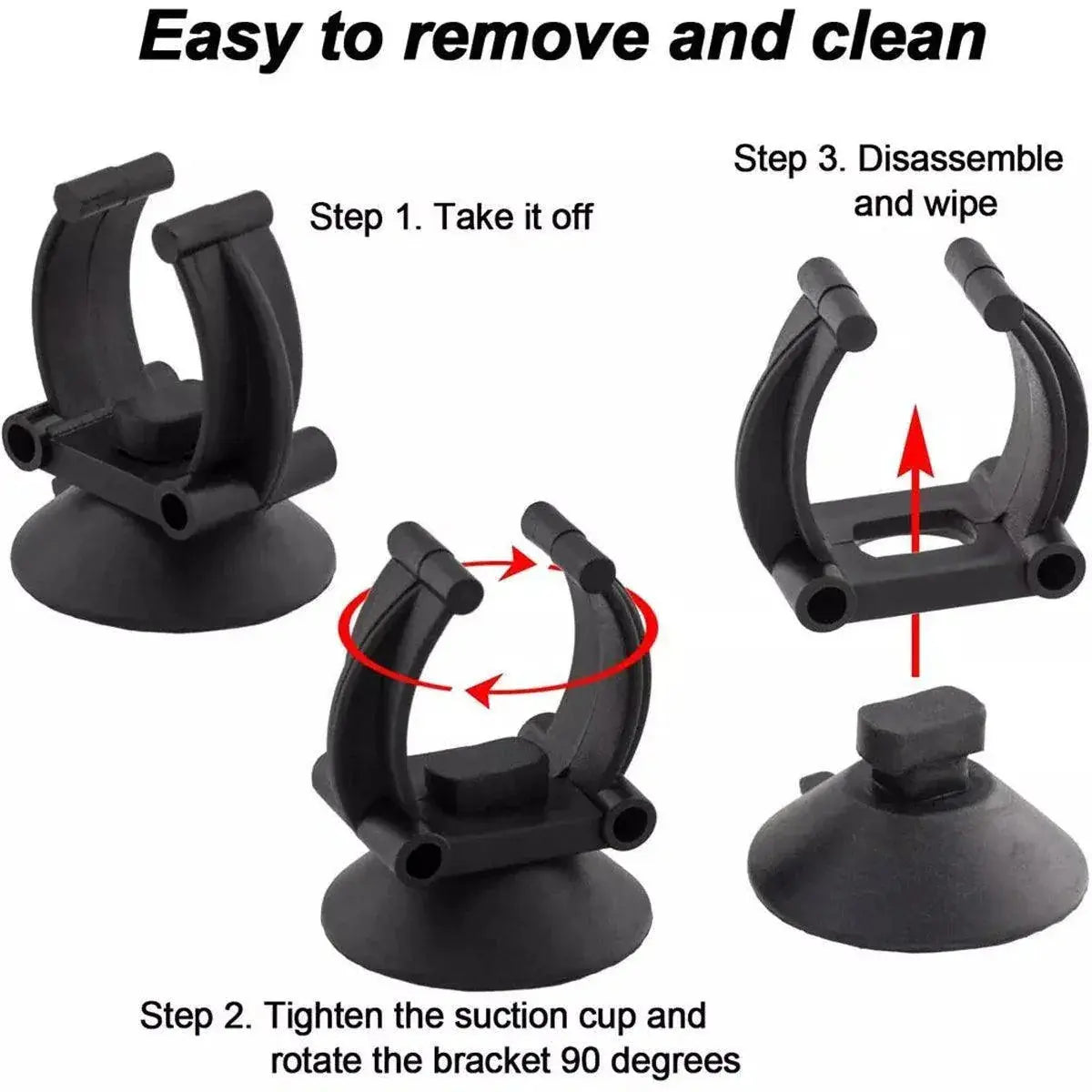 Black Suction Cup Clips for Aquarium Equipment - 20 Pack N8 Aquatics