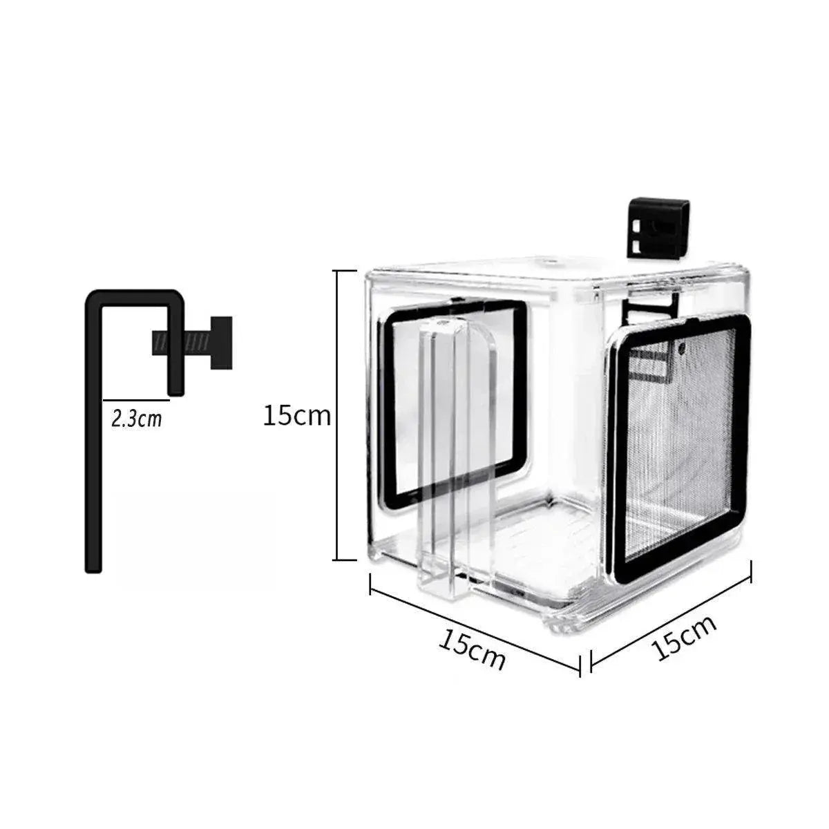 Acrylic Aquarium Isolation Box for Fry and Breeding Fish (15x15x15cm) N8 Aquatics