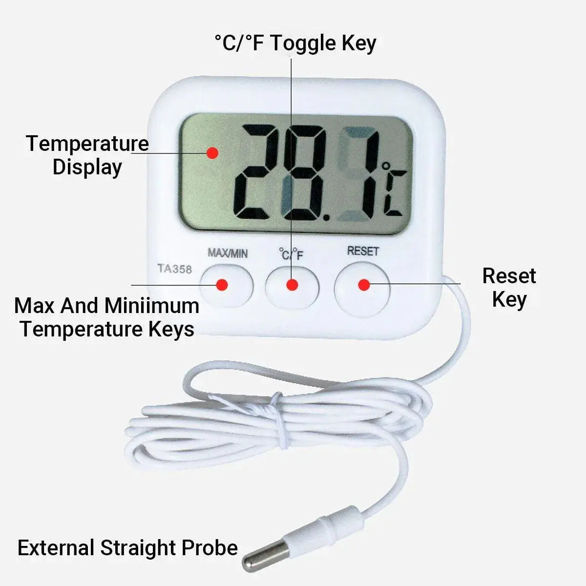 Digital Aquarium Thermometer with Probe N8 Aquatics