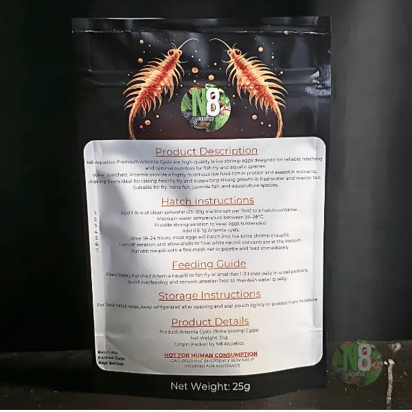 N8 Aquatics Artemia Brine Shrimp - 25g (High Quality Live Food Australia) N8 Aquatics